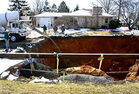 Sinkhole Water on Derry Pa Has A Plague Of Sinkholes On Their Hands Over Which The